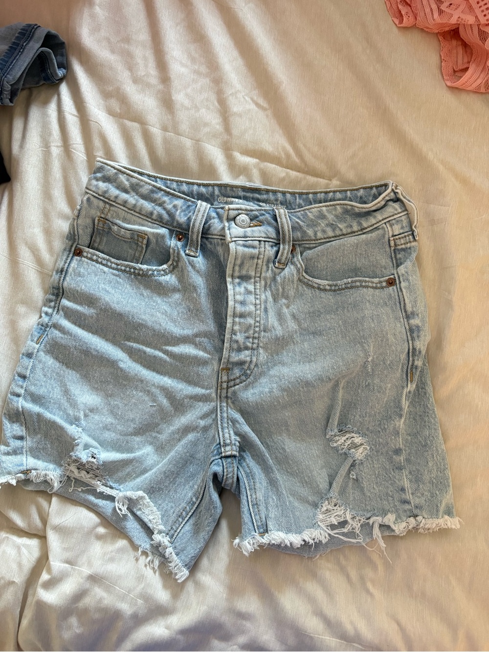 Old Navy Light Blue Distressed Denim Shorts